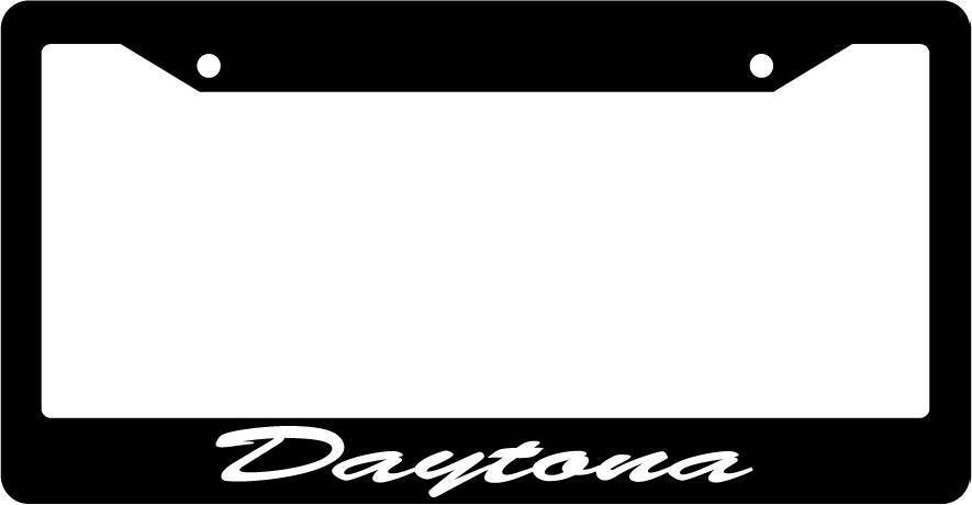 Black License Plate Frame CURSIVE Daytona Auto Accessory Novelty 1204