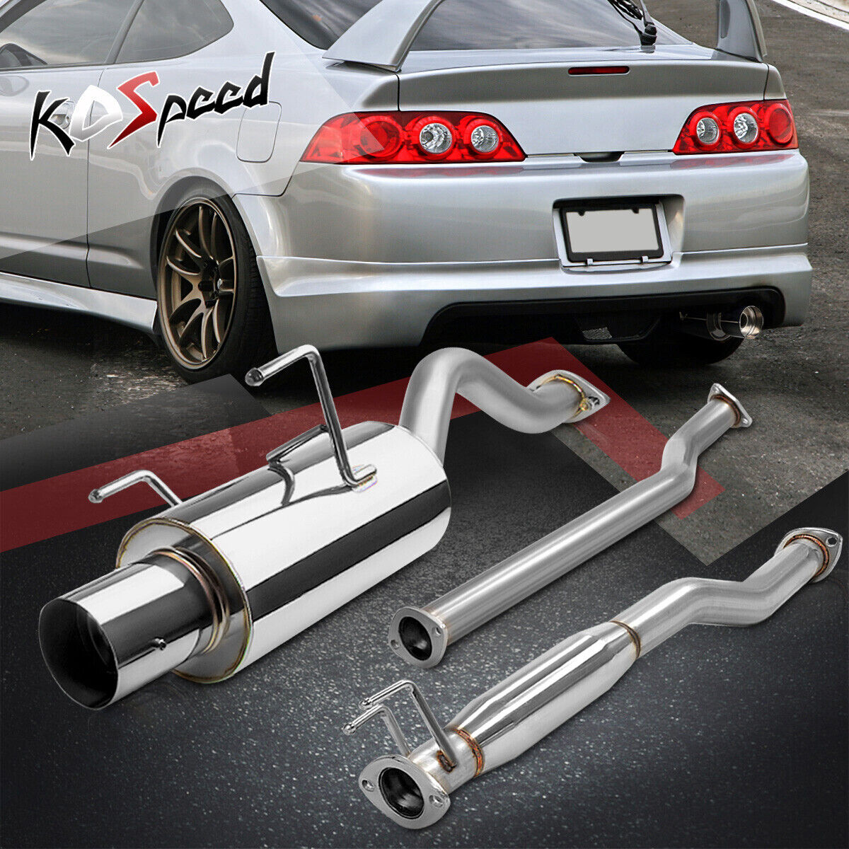 STAINLESS STEEL MUFFLER CATBACK EXHAUST SYSTEM 02-06 ACURA RSX DC5 TYPE-S K20A3