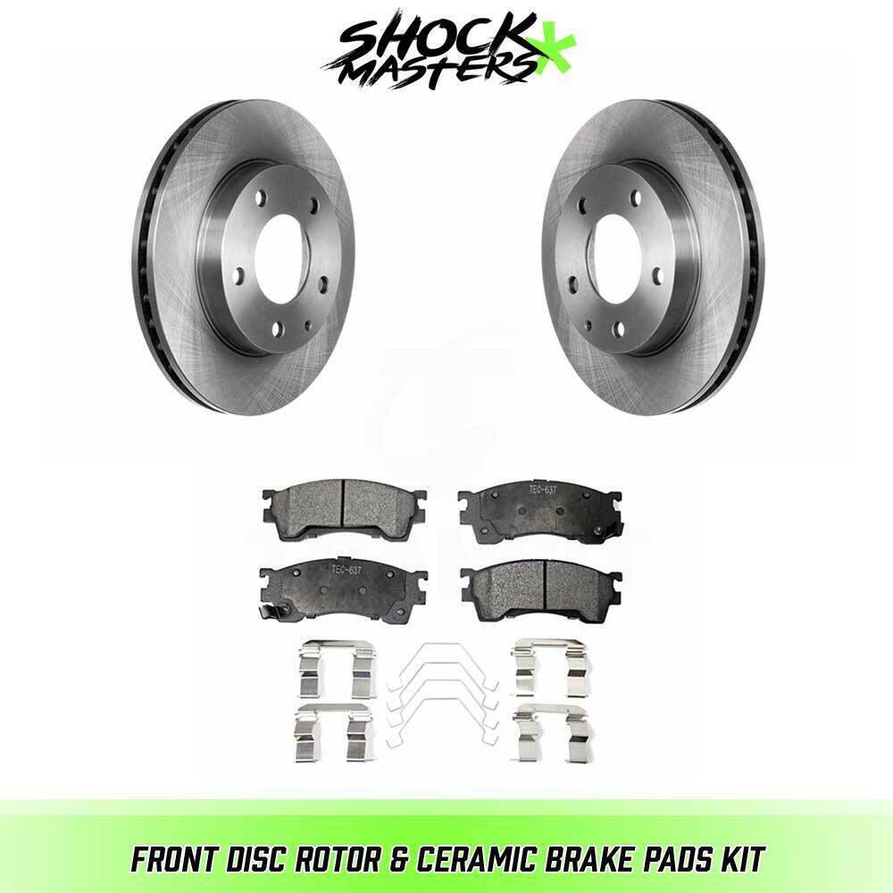 Front Disc Rotor & Ceramic Brake Pads for 1993-2002 Mazda 626