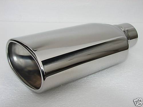 Resonated Oval Stainless Exhaust Tip fit 2.5OD Chevy Suburban Tahoe GMC Yukon XL