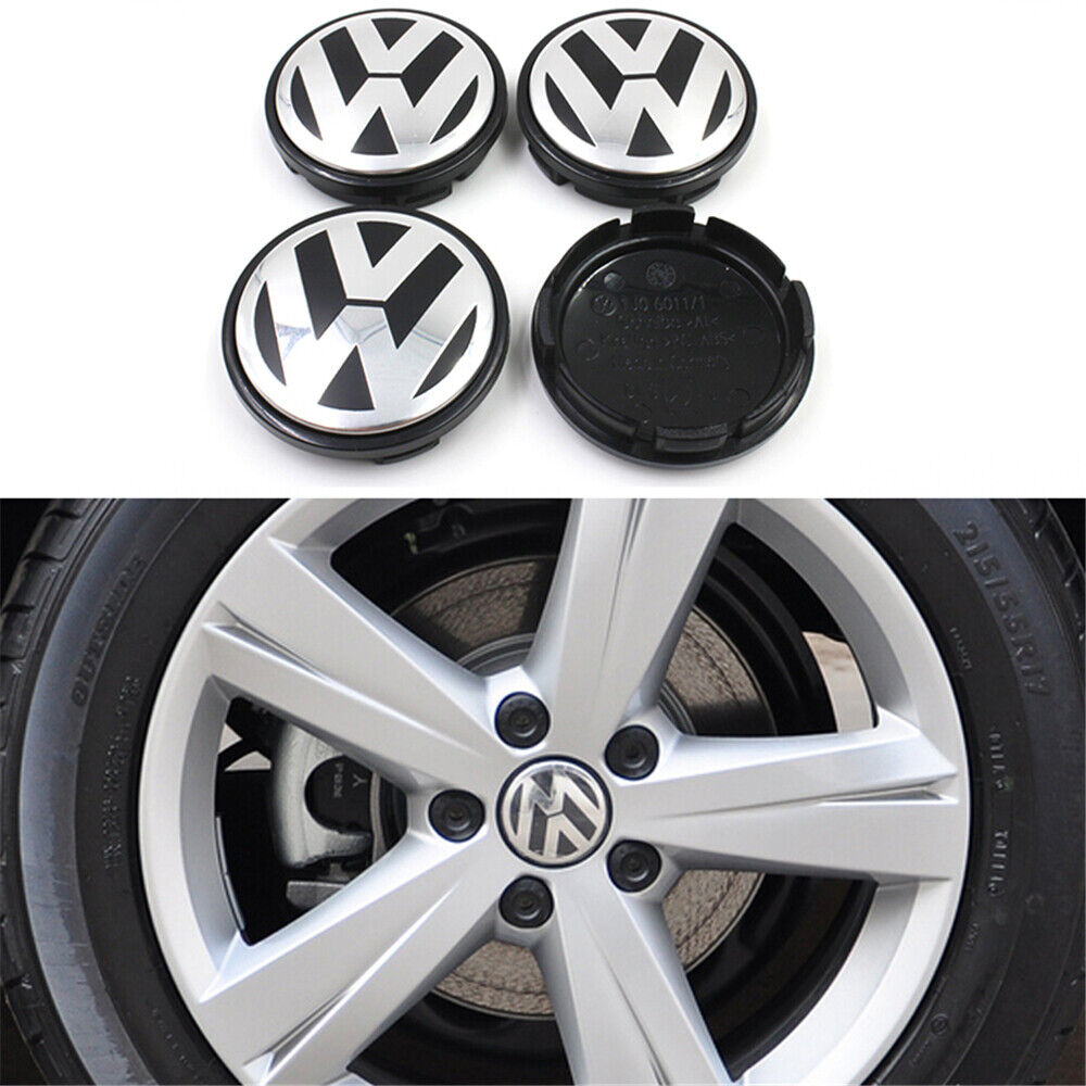 Wheel Center Hub Caps Black For VW Jetta Golf Passat Tiguan Beetle CC 3B7601171