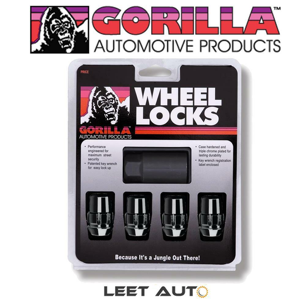 Gorilla Wheel Locks, Black, 12mm x 1.50 Thread, Bulge Acorn, 12x1.5, 71631NBC 