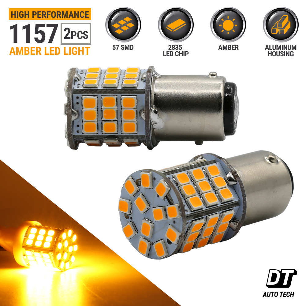 Syneticusa 1157 LED Amber Yellow Turn Signal Parking DRL Side Marker Light Bulbs