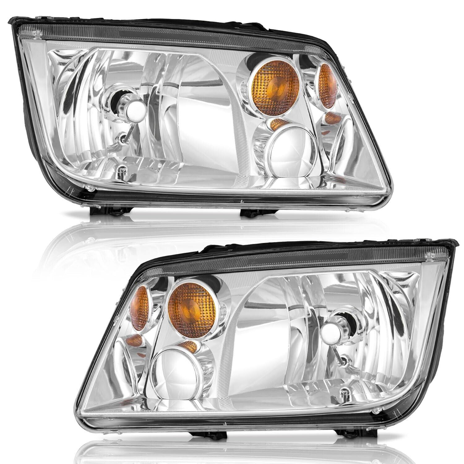 WEELMOTO Headlights For 1999-2005 Volkswagen Jetta Bora Headlamps Left+Right