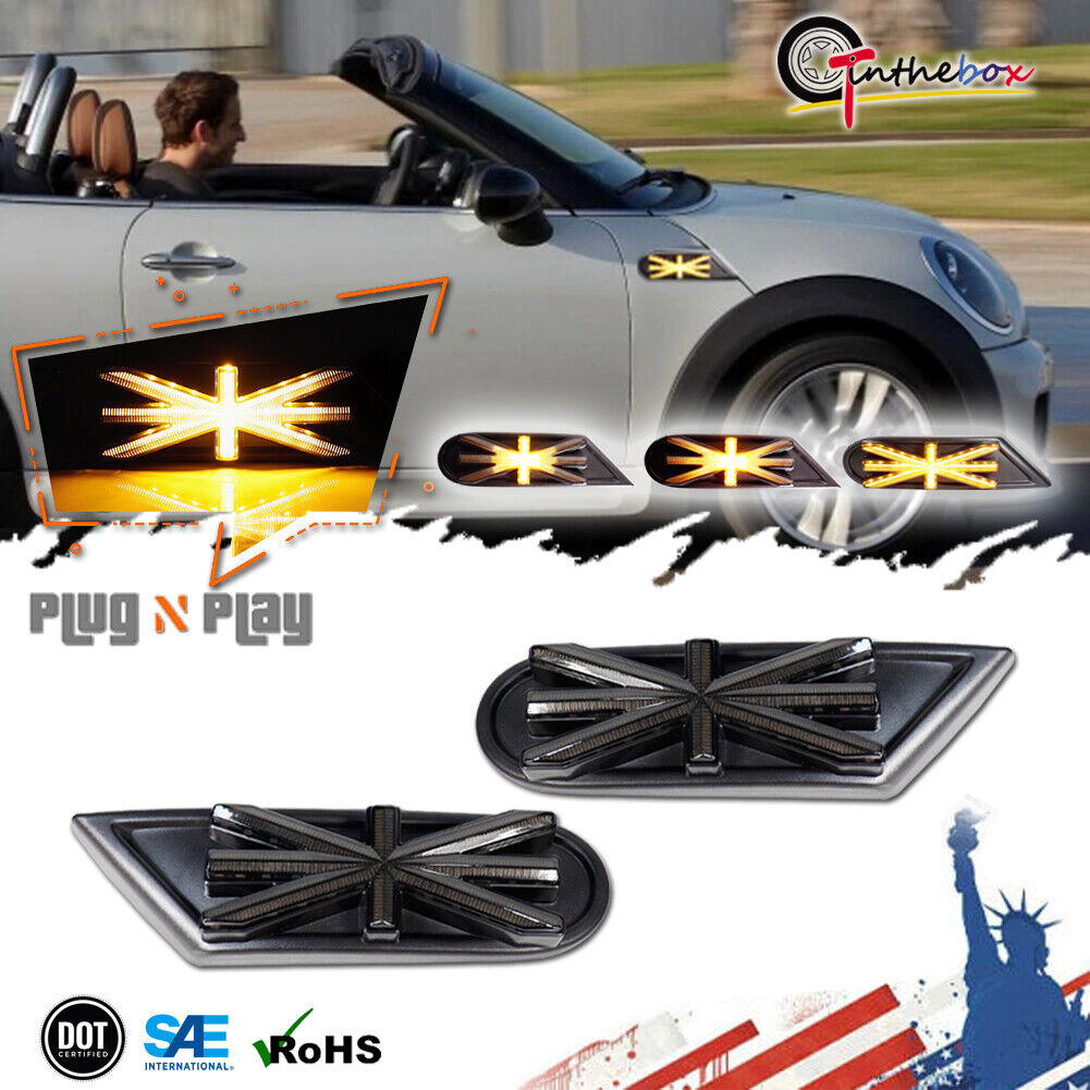 For Mini Cooper Clubman UK Style Front Side Marker Turn Signal Amber LED Lights