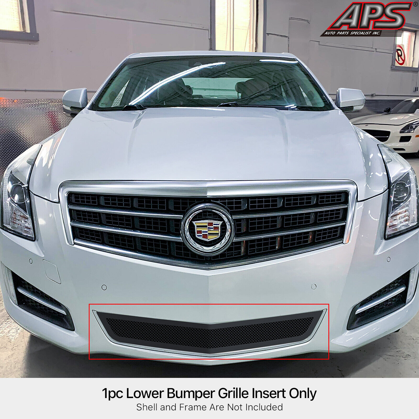 For 2013-2014 Cadillac ATS Stainless Black Bumper Mesh Grille