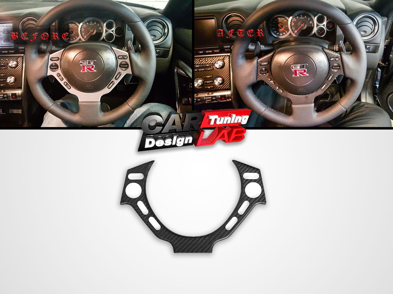 (1) Matte Dry Carbon Fiber Steering Wheel Cover Fits Nissan GTR GT-R R35 R-35 