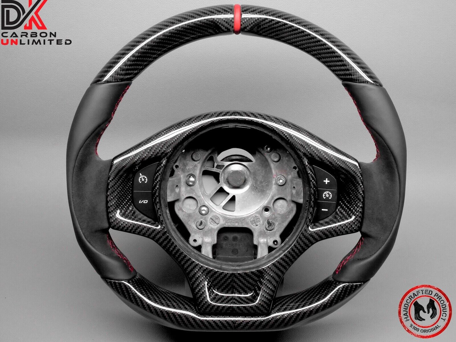 Lotus Evora S 400 GT410 GT430 Red Ring Alcantara Small Carbon Steering Wheel v2