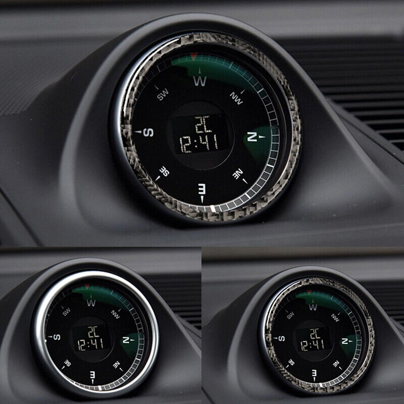 Carbon Fiber Car Dashboard Center Clock Ring Cover Trim For Porsche Macan 14-21