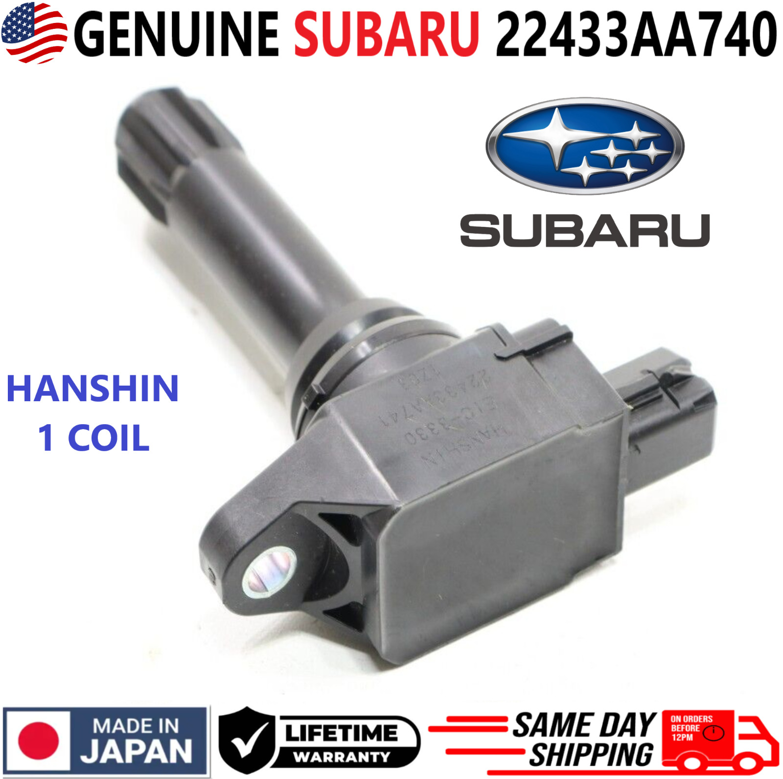GENUINE SUBARU x1 Ignition Coil For 2015-2020 Subaru 2.0L 2.5L H4, 22433-AA740