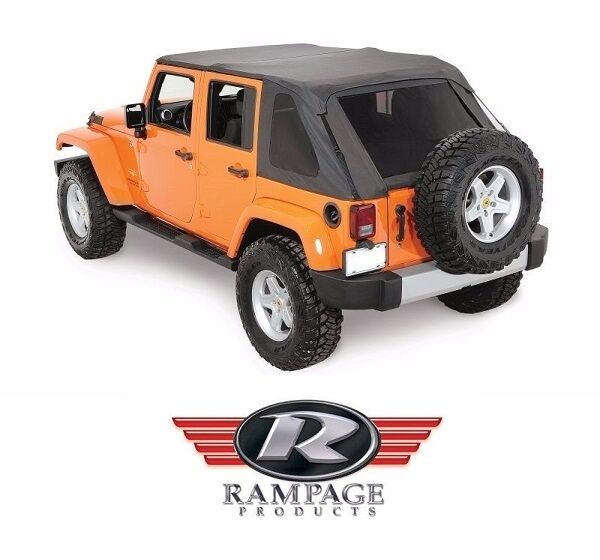 Rampage Frameless Trail Top w/ Tint fits 07-18 Jeep Wrangler JK Unlimited 4dr