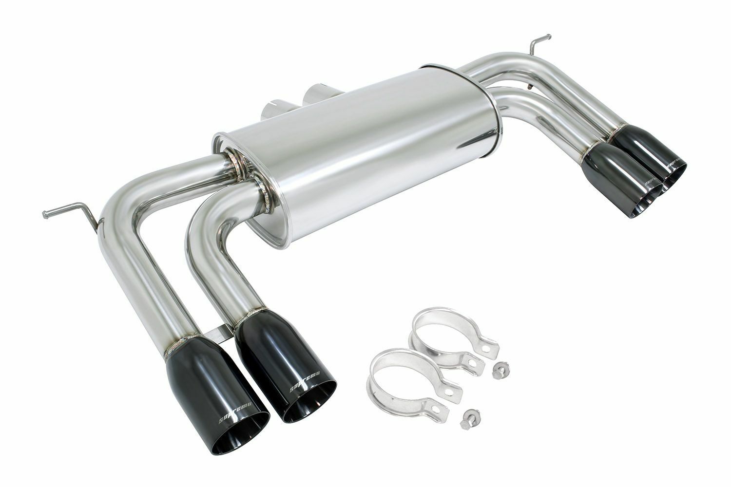 Megan Racing Blk Chrme Rolled Tip Supremo Axle-Back Exhaust For BMW X5 M 10 - 13