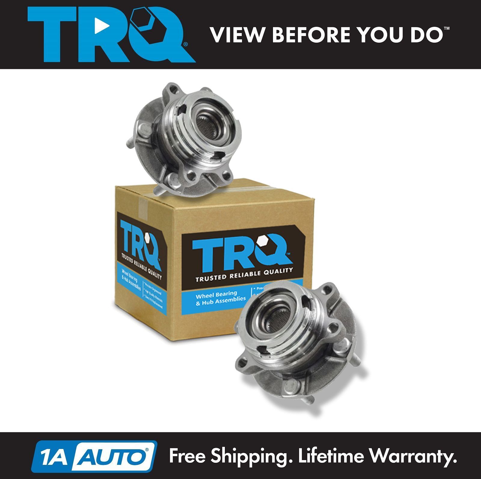 TRQ Front Wheel Hub & Bearing Assembly Pair Set For Nissan Quest Murano FWD AWD