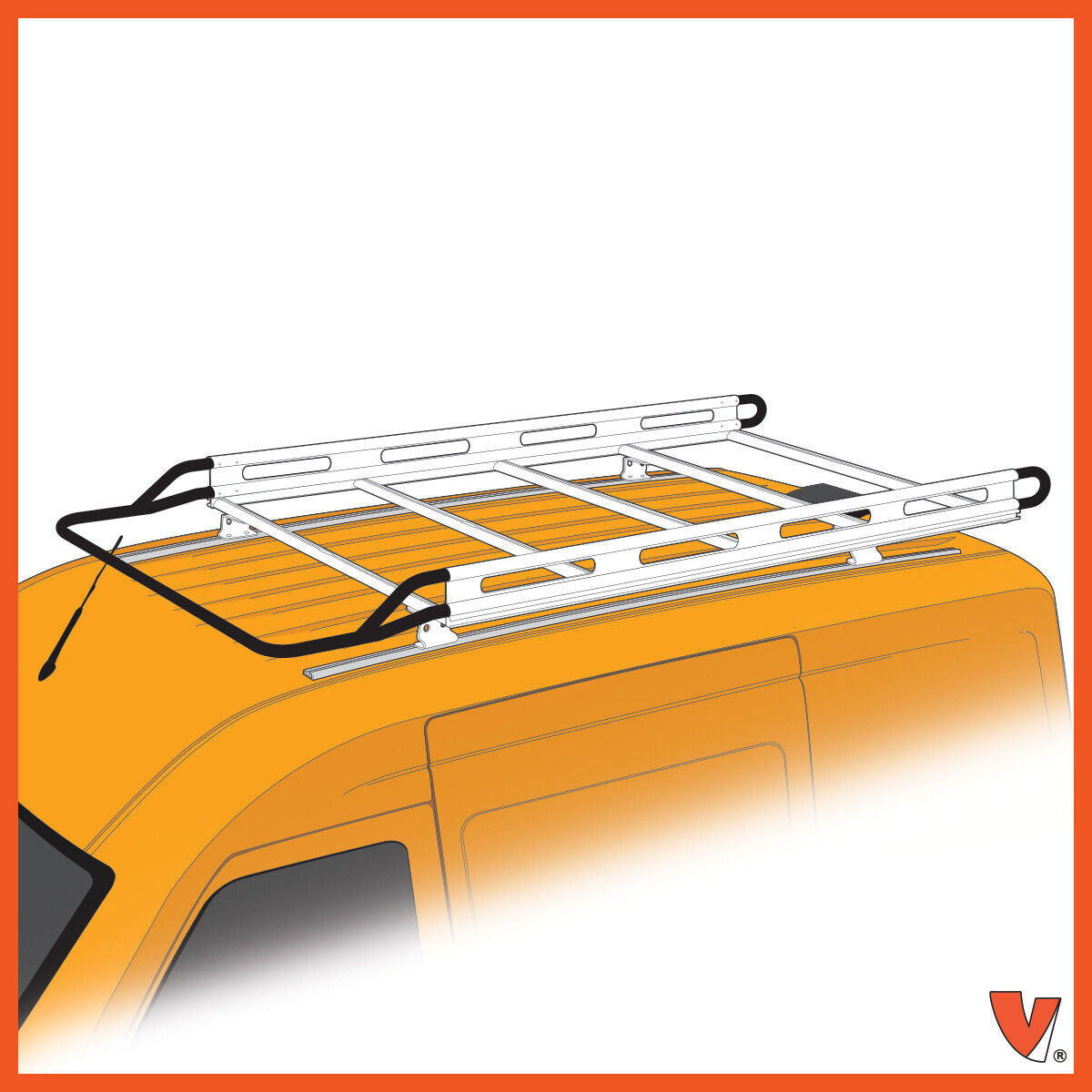 Safari Cargo White Roof Rack Fits: Ford Transit Connect 2008-2013 by Vantech USA