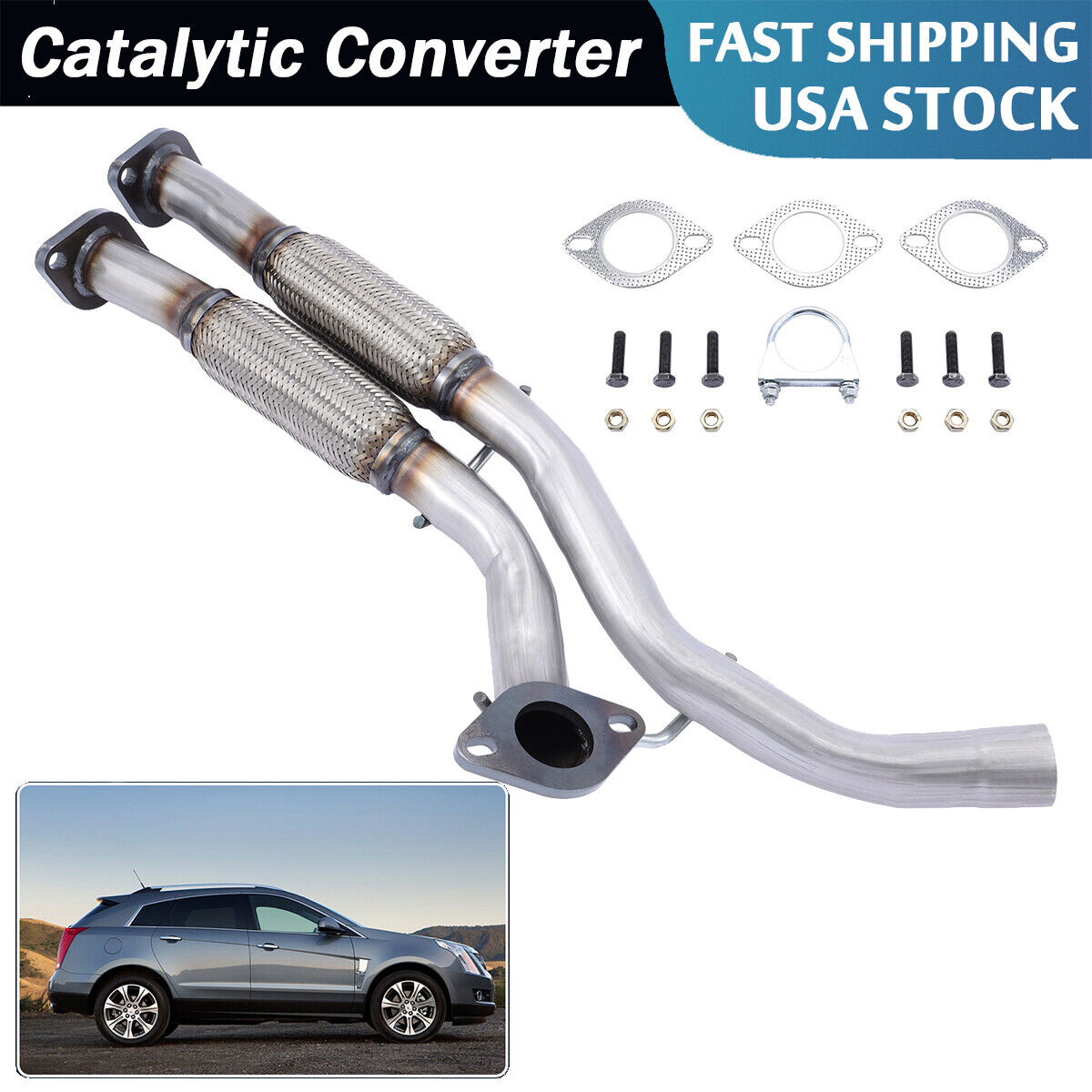 Exhaust Catalytic Converter Repair Flex Pipe For Cadillac SRX 3.6L 2012-2016 EPA
