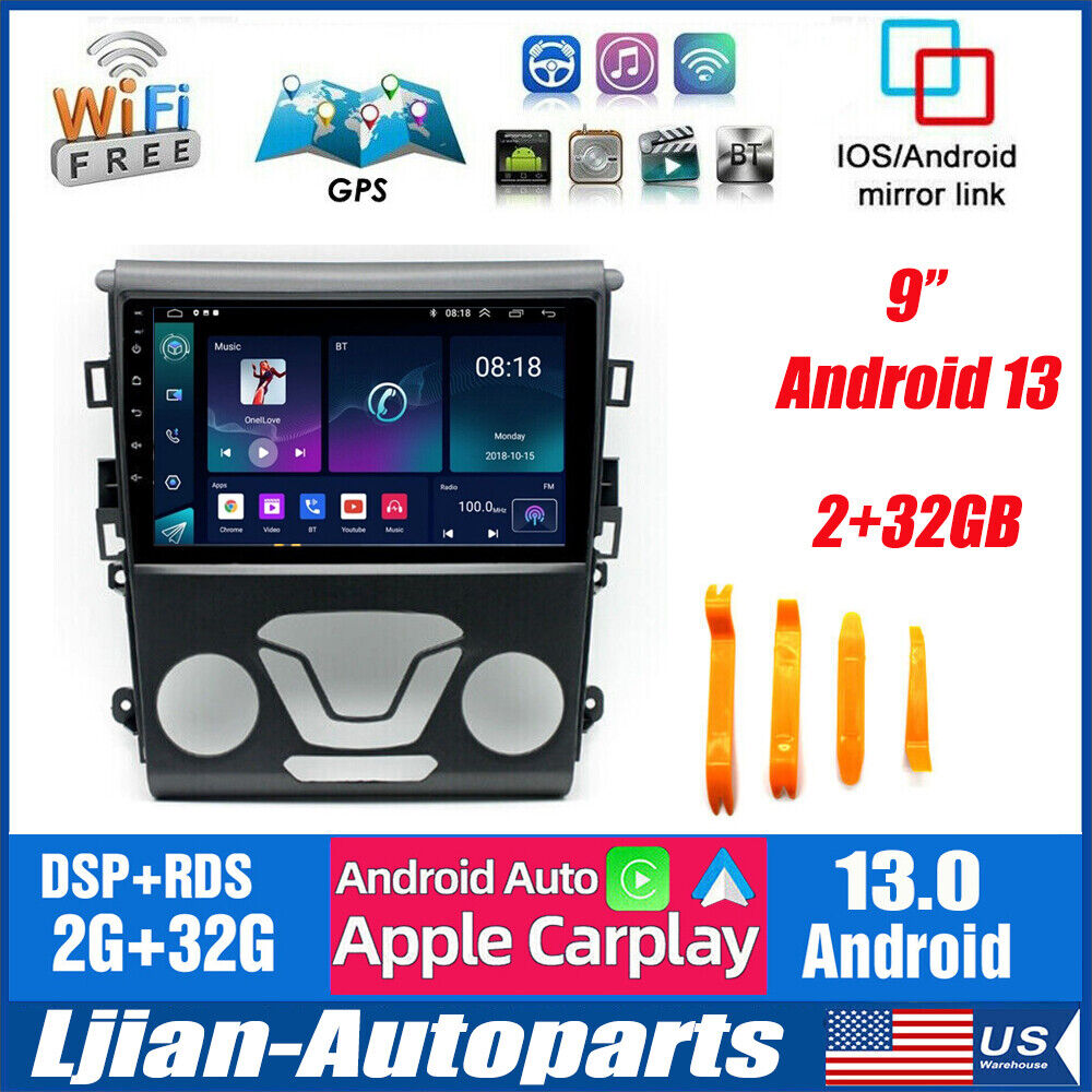 For Ford Fusion Mondeo 2013-2016 2+32G Android 13 Car Radio Carplay GPS Navi MP5