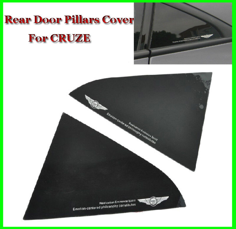 PVC Car Rear Door Pillars Window Triangle Cover Sticker Set For Chevy Cruze New 