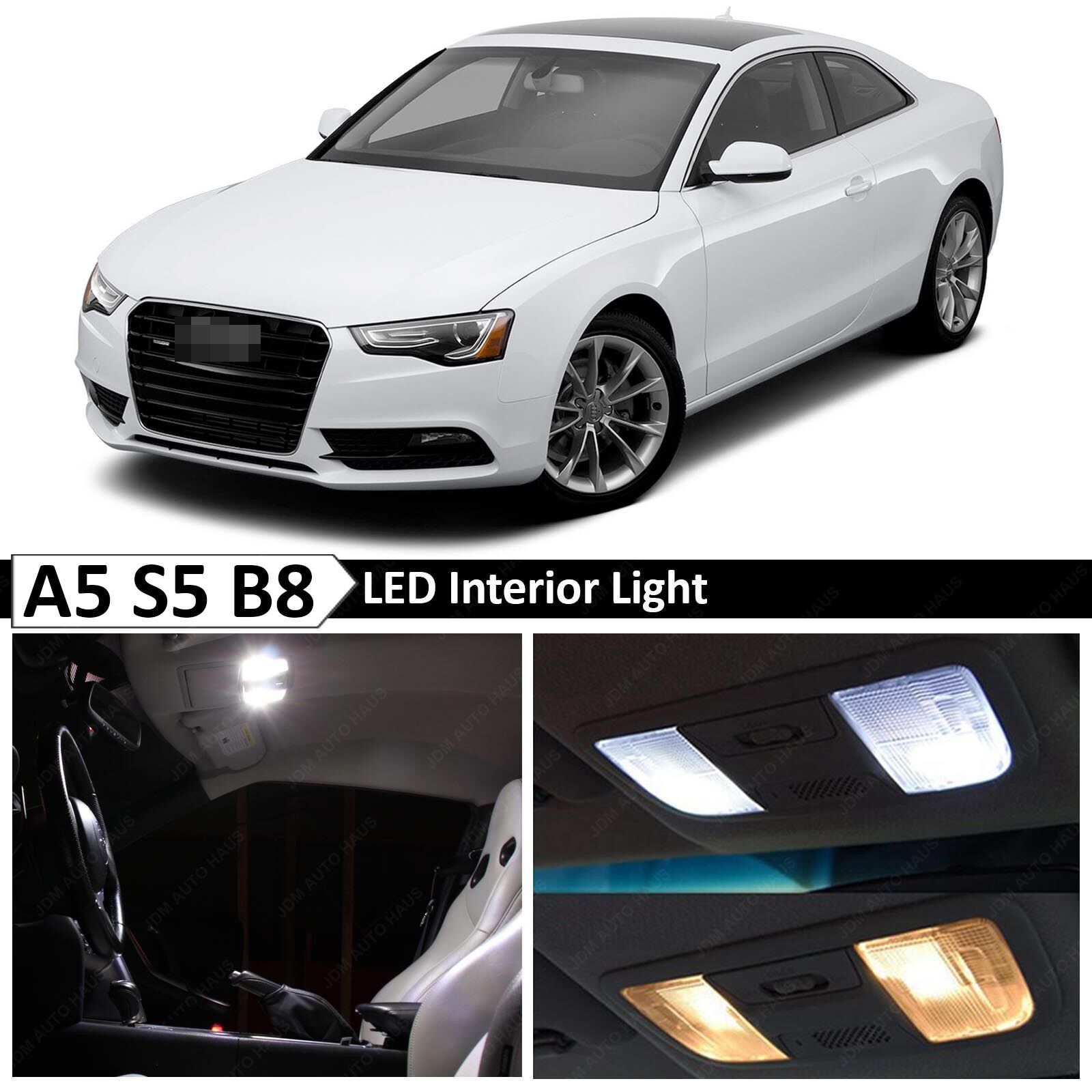 17x White Interior LED Lights Package Kit for 2008-2015 Audi A5 S5 B8 Error Free