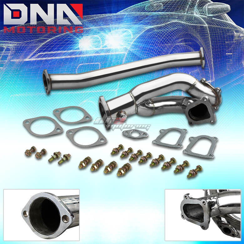 FOR 86-92 TOYOTA SUPRA MK3 1JZ-GTE STAINLESS STEEL TWIN TURBO DOWNPIPE DOWN PIPE