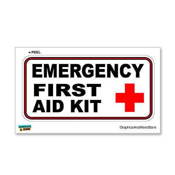 Emergency First Aid Kit - Business Store Sign - Window Wall Sticker