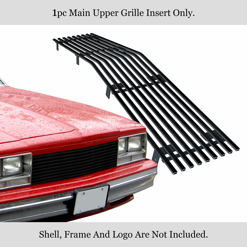Fits 1982-1987 Chevy EL Camino/82-83 Malibu Upper Stainless Black Billet Grille