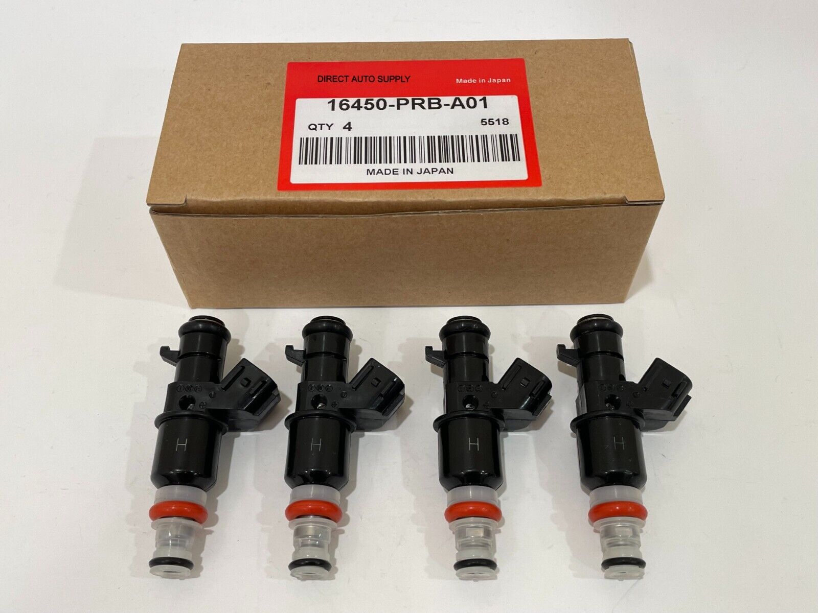 4 NEW OEM FUEL INJECTORS 16450-PRB-A01 FOR 02-04 RSX TYPE-S 2.0L