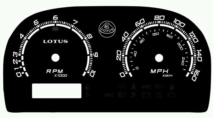 Lotus Elise & Exige Custom Gauge Face dials in Lotus S1 style