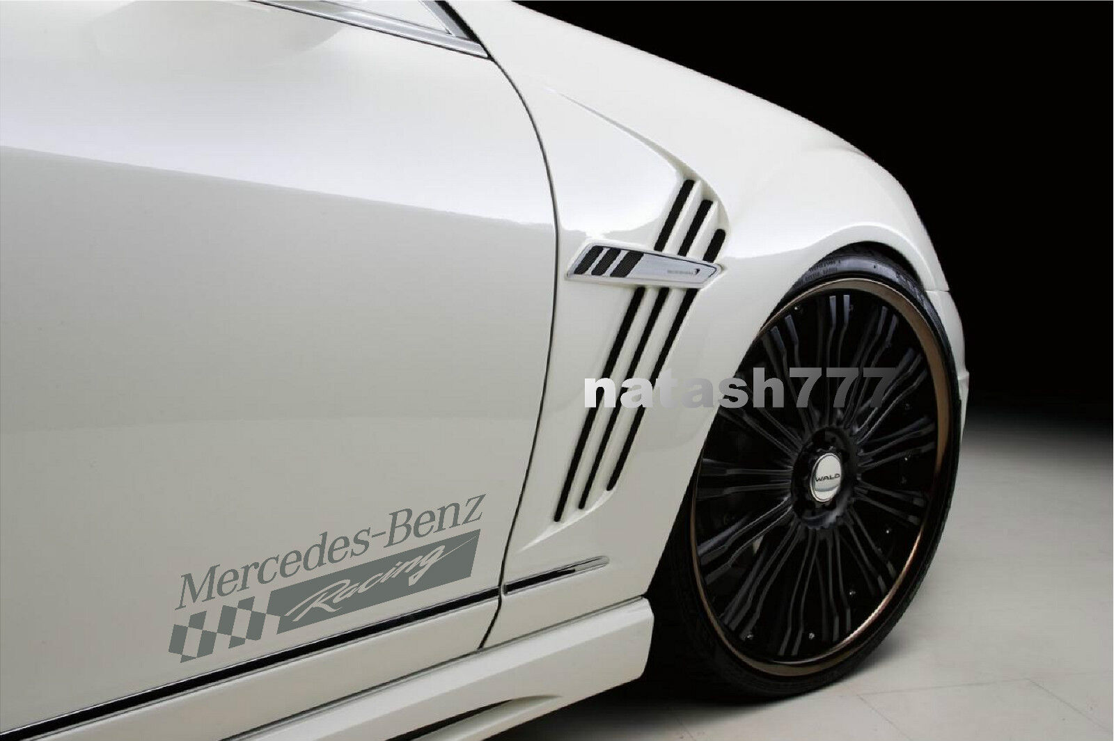 2 - Mercedes Benz Racing Sport Vinyl Decal sticker emblem logo SILVER