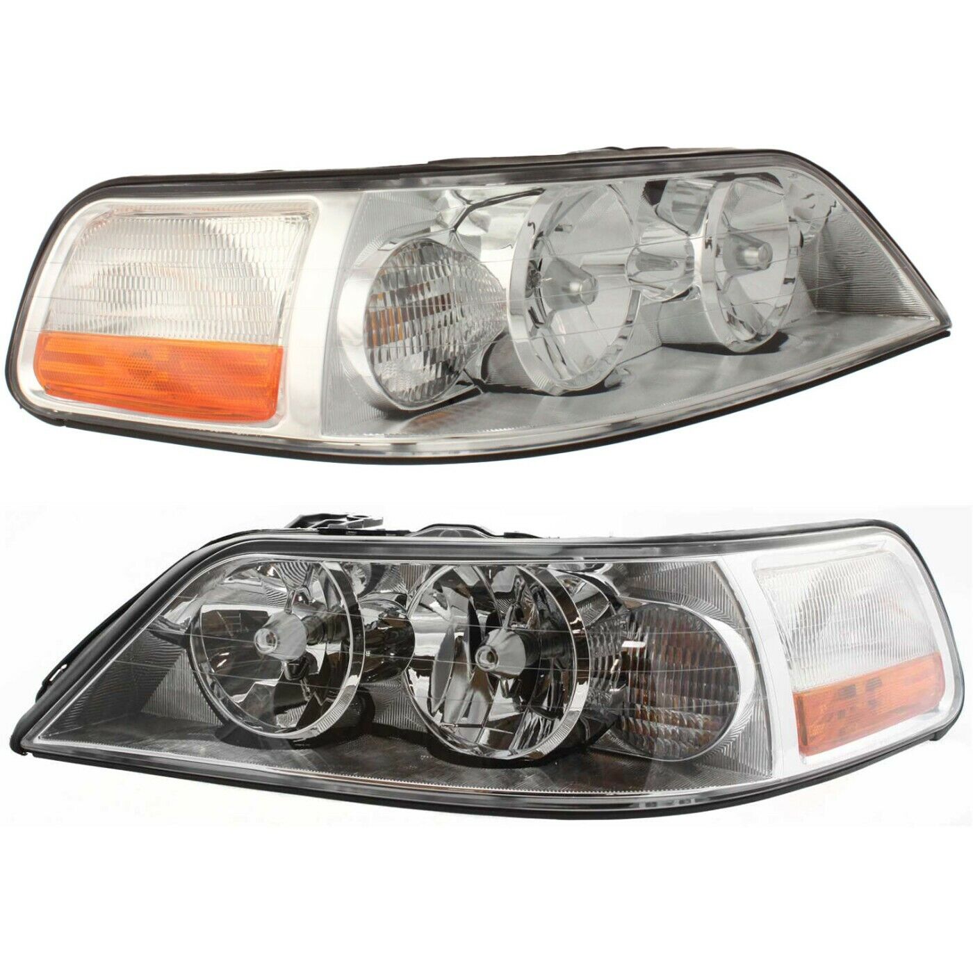 Headlight Set For 2003-2004 Lincoln Town Car Left and Right With Bulb 2Pc