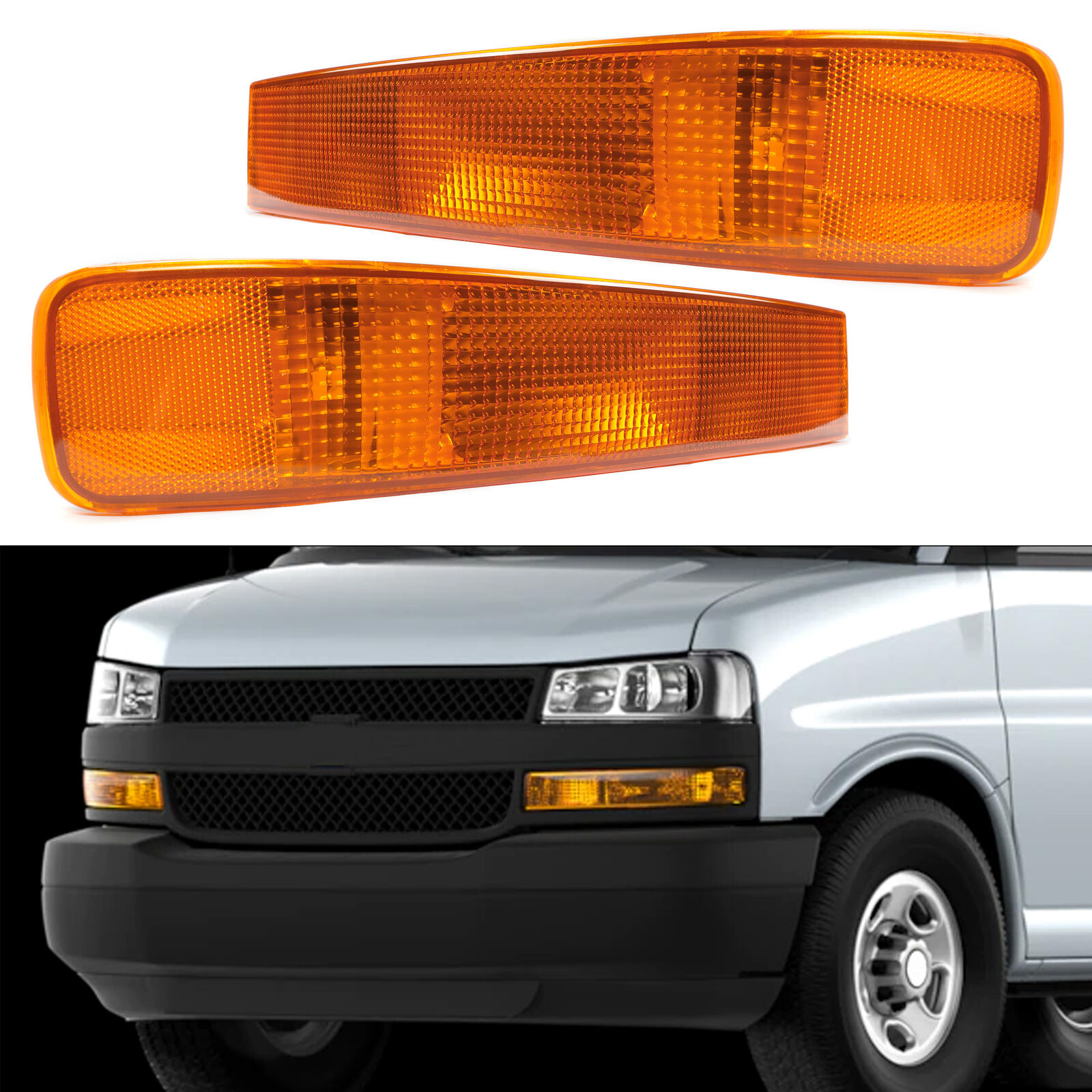 Pair Directional Parking Light Turn Signal Lamp For Chevy GMC Express Van 03-23