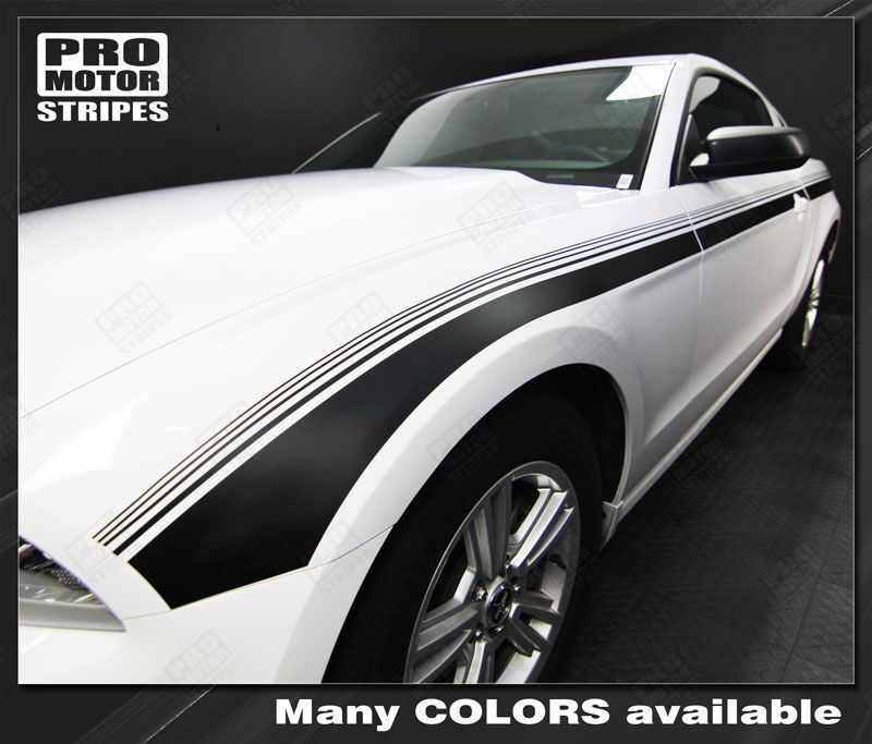 Ford Mustang 2013-2014 Javelin Side Accent Strobe Stripes Decals (Choose Color)