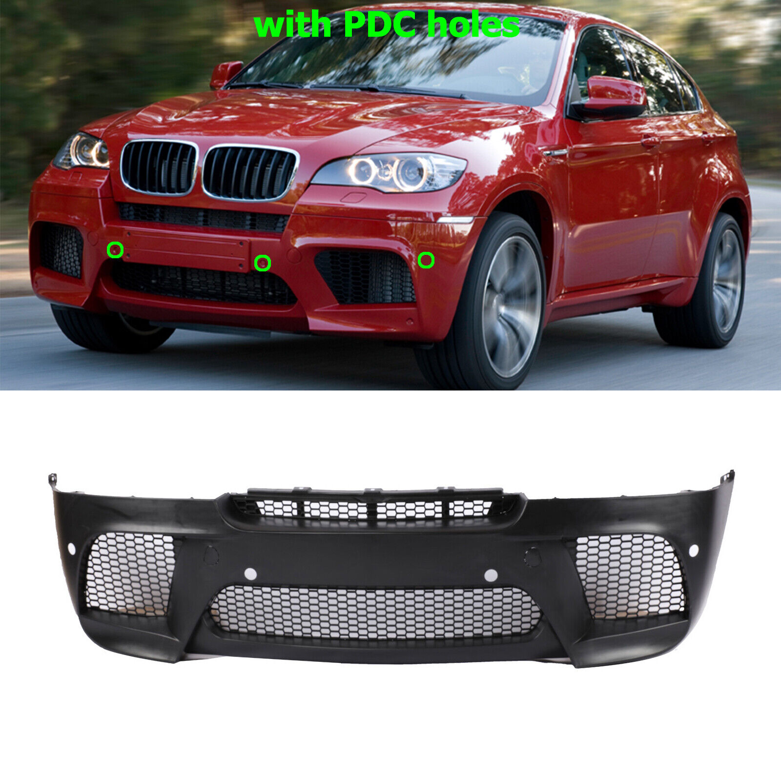 X6 M Performance Style Front Bumper For BMW E71 X6 2007-2014 W/PDC Hoels