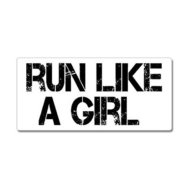 Run Like A Girl - Running Cross Country - Window Bumper Sticker