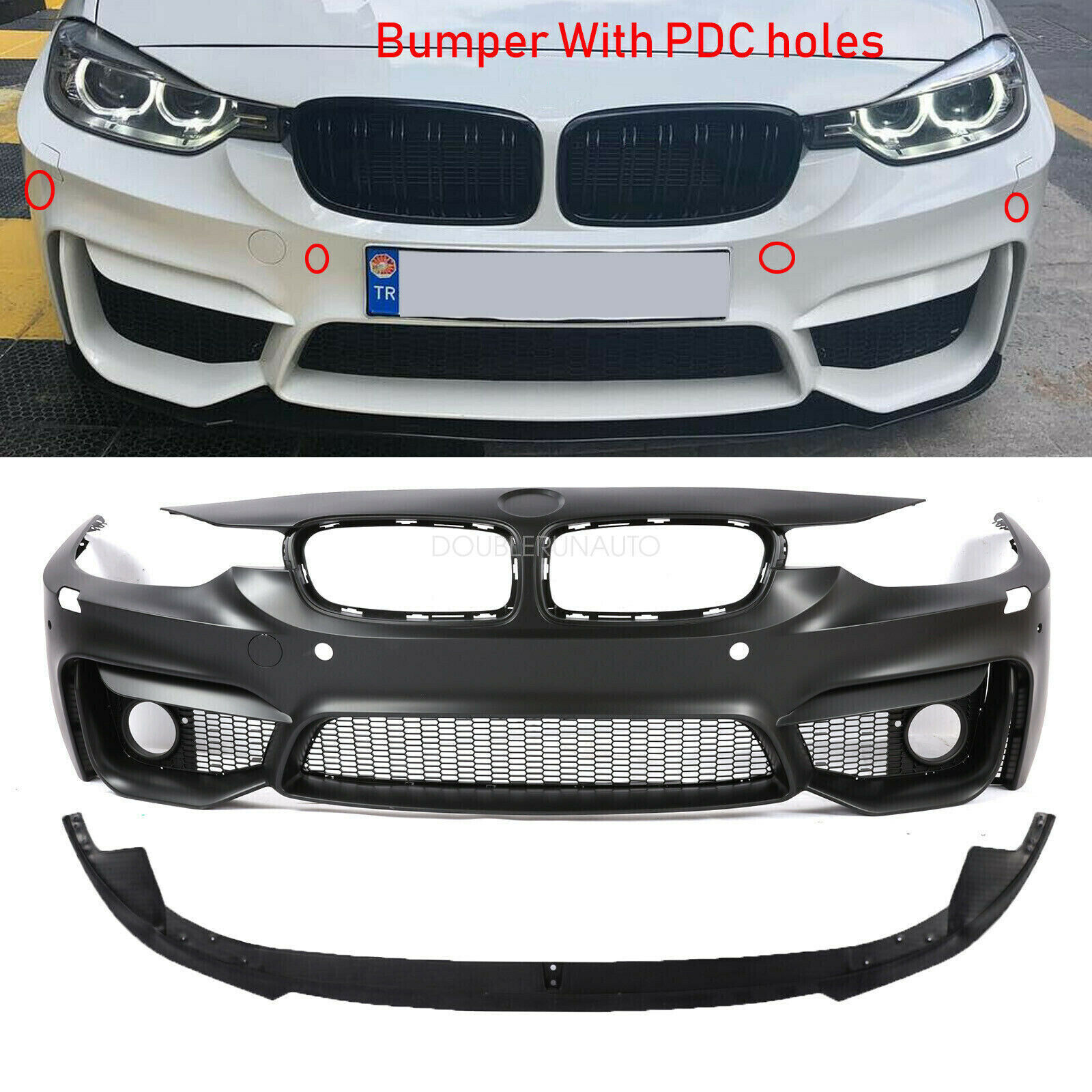 2012-18 F80 M3 Style Font Bumper FOR BMW F30 F31 3 SERIES  W/ PDC