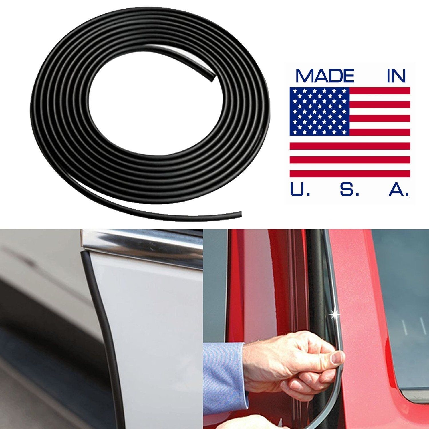 BLACK Door Edge Guard Trim Molding Car SUV Truck - Made in the USA FAST SHIPPING