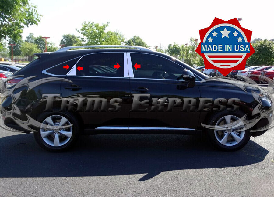 fit:2010-2015 Lexus RX 350/RX 450H Chrome 8Pc Pillar Post Stainless Trim Door