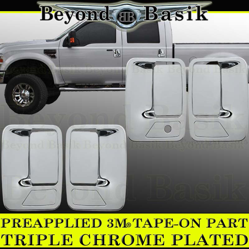 1999-2014 2015 2016 FORD F250-F550 Crew Cab CHROME Door Handle COVERS W/O PSKH