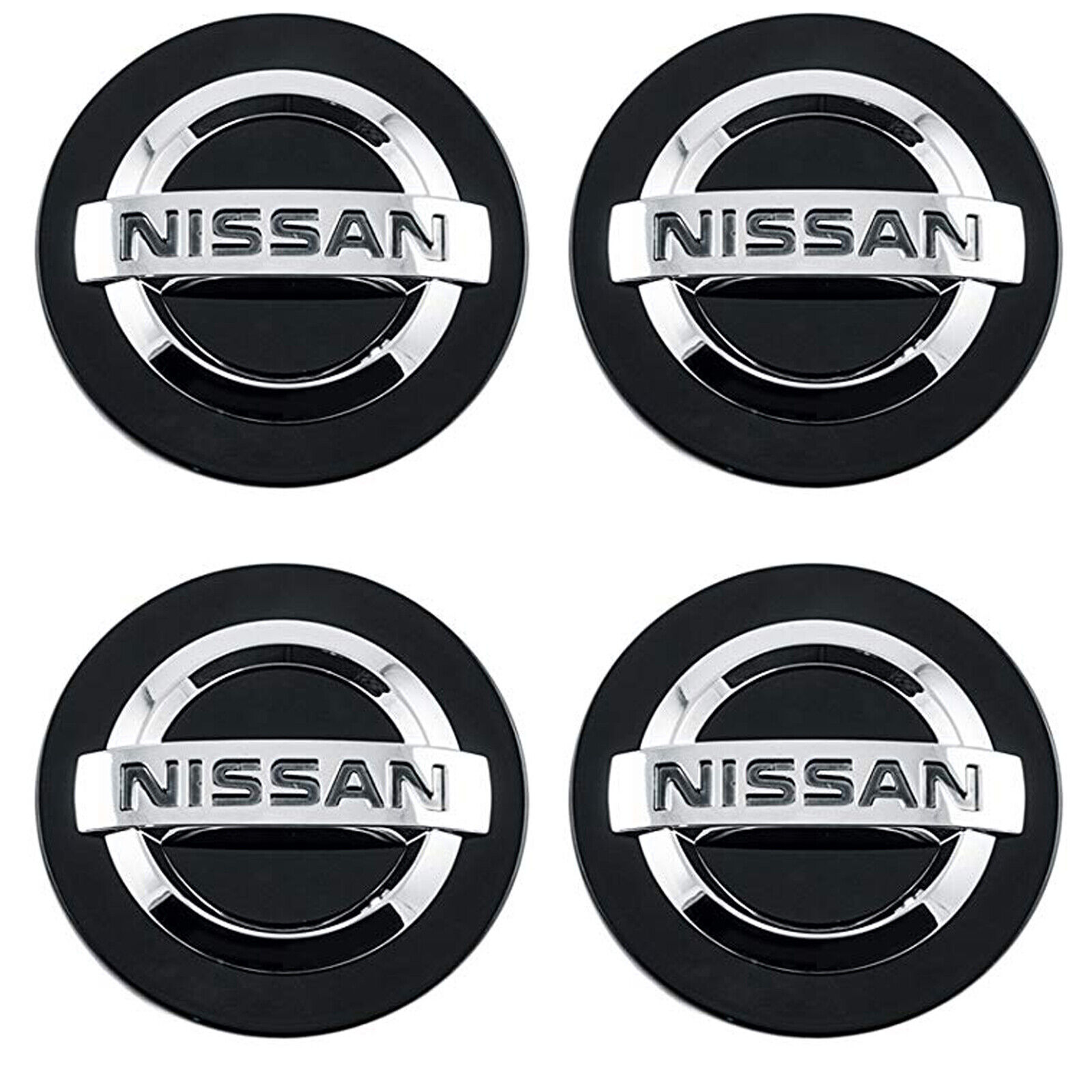 Set of 4 Black Chrome logo Car Alloy Rim Wheel Center Hub Cap for 54mm 2 1/8\