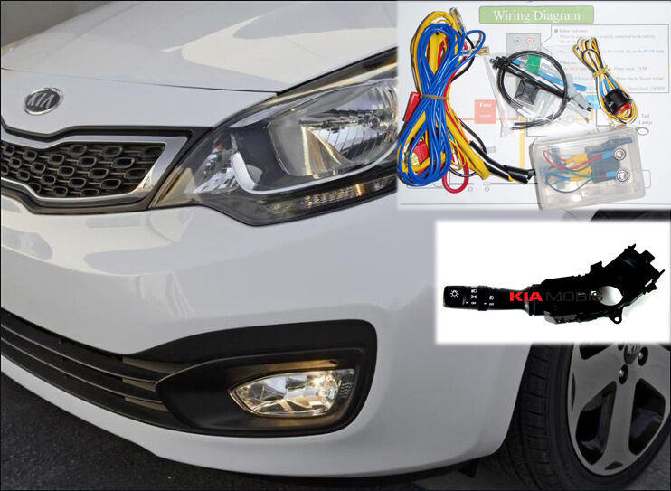 Fog Lamp Light Harness MF Switch Complete Kit For 2012~2015+ Kia Rio Sedan 4Door