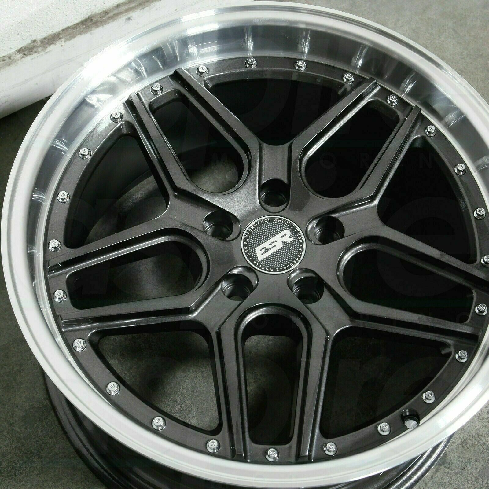 ESR CS15 Wheels 18x8.5 +30 5x114.3 Graphite 18 Inch Rims Set Fit Honda Acura RX7