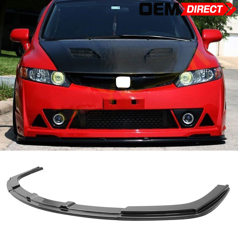 Fits 06-11 Honda Civic 4Dr Mug RR Style Front Bumper Lip For ABS Kit Only 3Pc