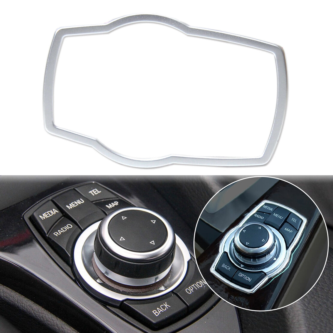 Silver Interior Multimedia Buttons Cover Trim For BMW 1 3 4 5 7 Series X3 X5 X6