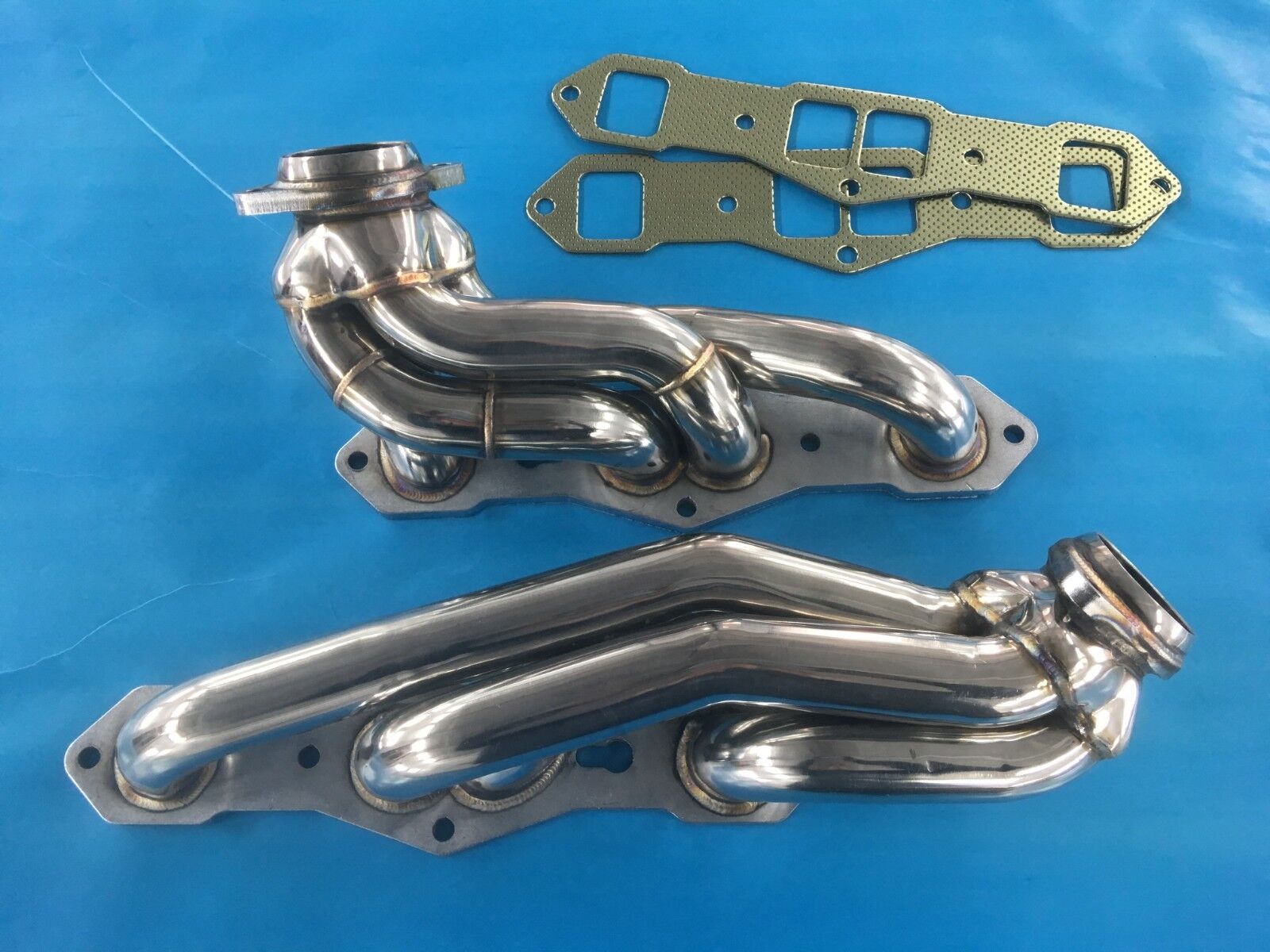OLDS CUTLASS 442 H/O 400 425 455 DUAL EXHAUST TUBULAR HEADERS POLISHED STAINLESS
