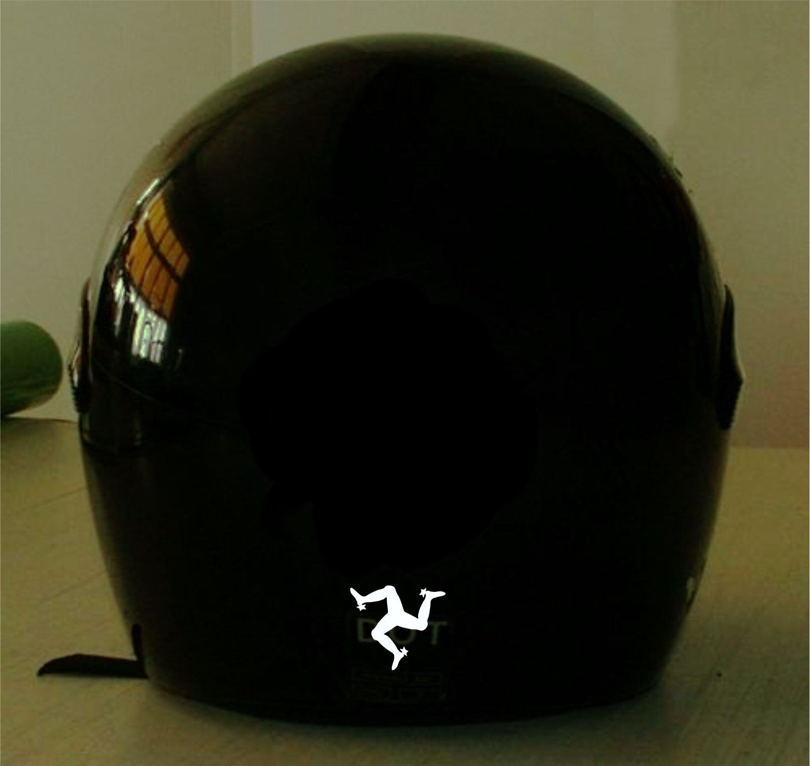 ISLE OF MAN REFLECTIVE MOTORCYCLE HELMET DECAL.2 FOR 1 PRICE
