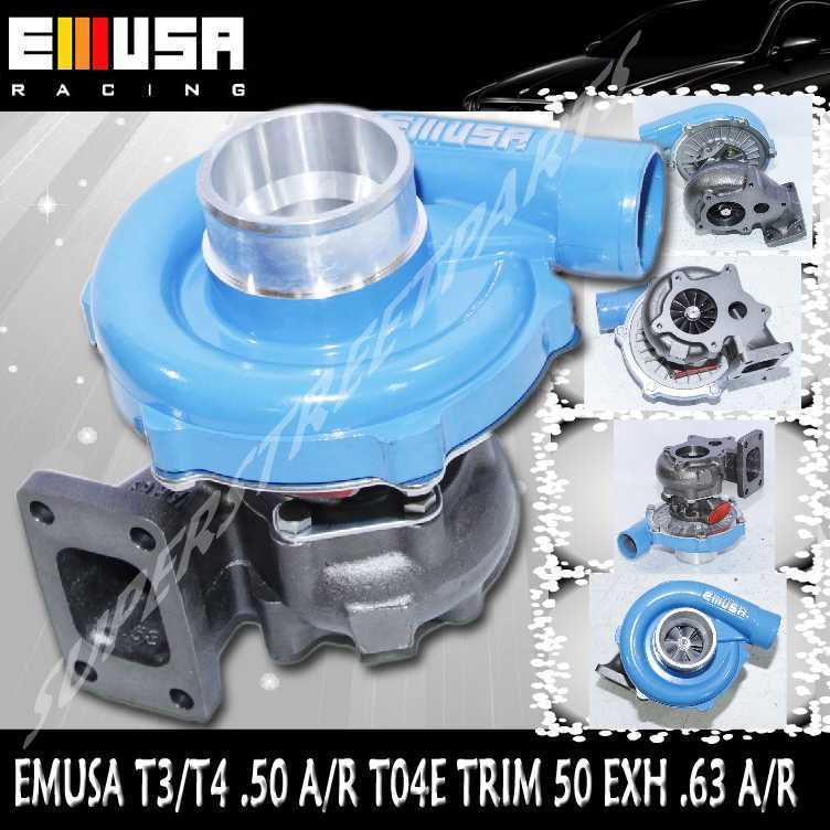 EMUSAT3/T4 Hybrid Turbo Charger .50 A/R 0.63 A/R Blue T3T4 Turbocharger