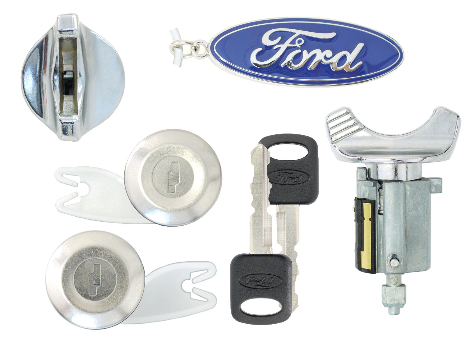 Ford Bronco 1992-1995 - Ignition Lock & Door Lock Cylinder Set w/ 2 New Keys C