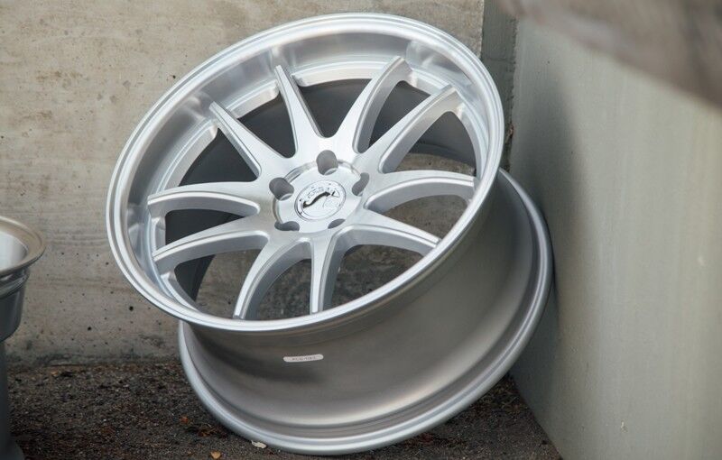 18x9.5 Aodhan DS02 5x114.3 +15 Silver Rims Stance Fits Tc Xb Rx8 Speed3