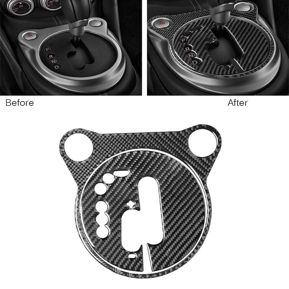 2Pcs Carbon Fiber Interior Gear Shift Box Panel Cover For Nissan 370Z 2009-2020