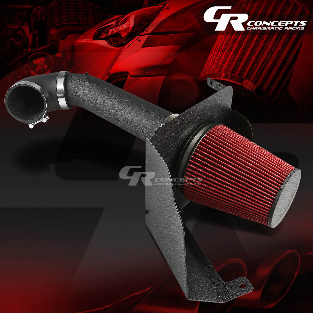 FOR CHEVY/GMC PICKUP BLACK COAT ALUMINUM COLD AIR INTAKE& HEAT SHIELD GMT900