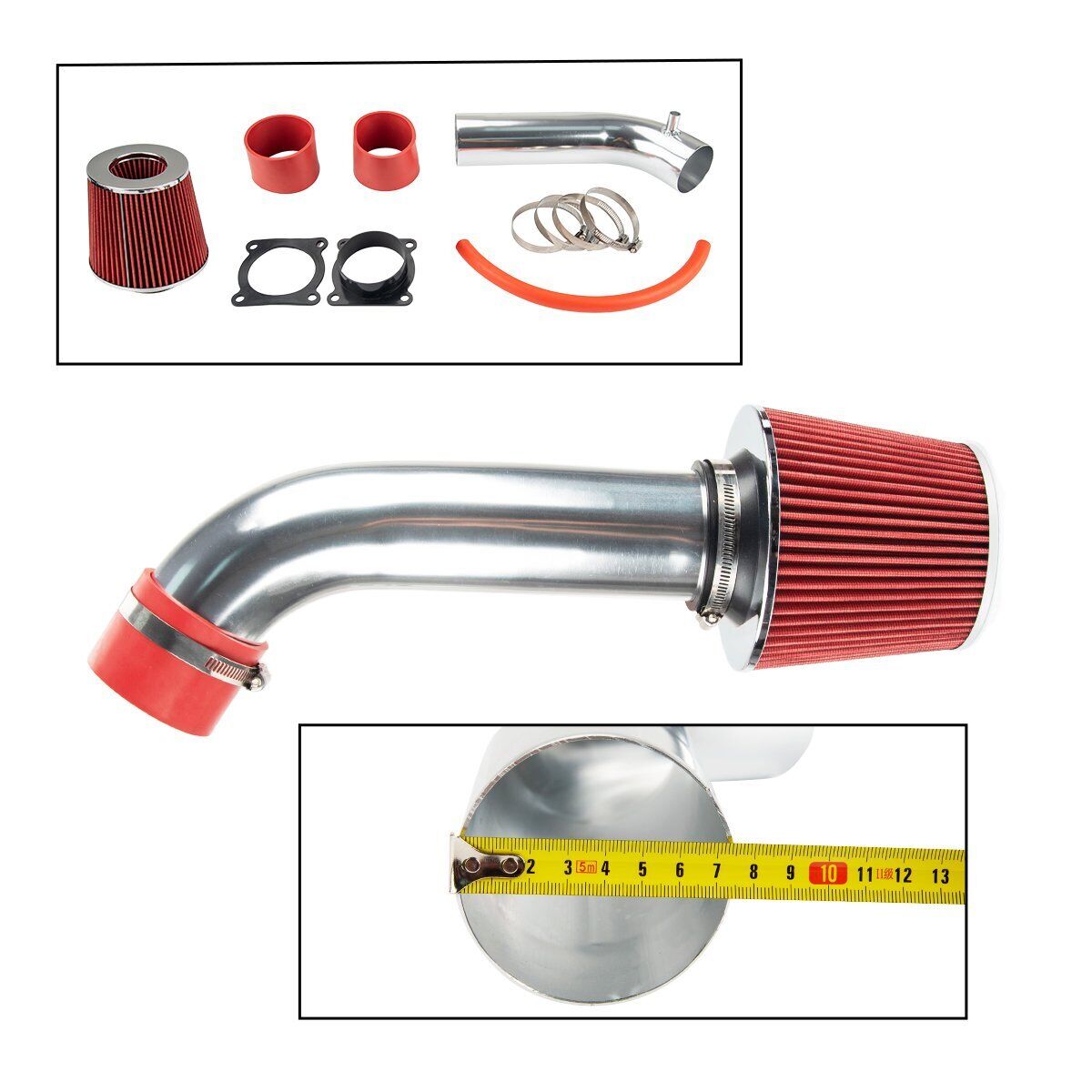 Red Cold Air Intake Kit Aluminum Fits 03 - 06 Nissan 350z Infiniti G35 FX35